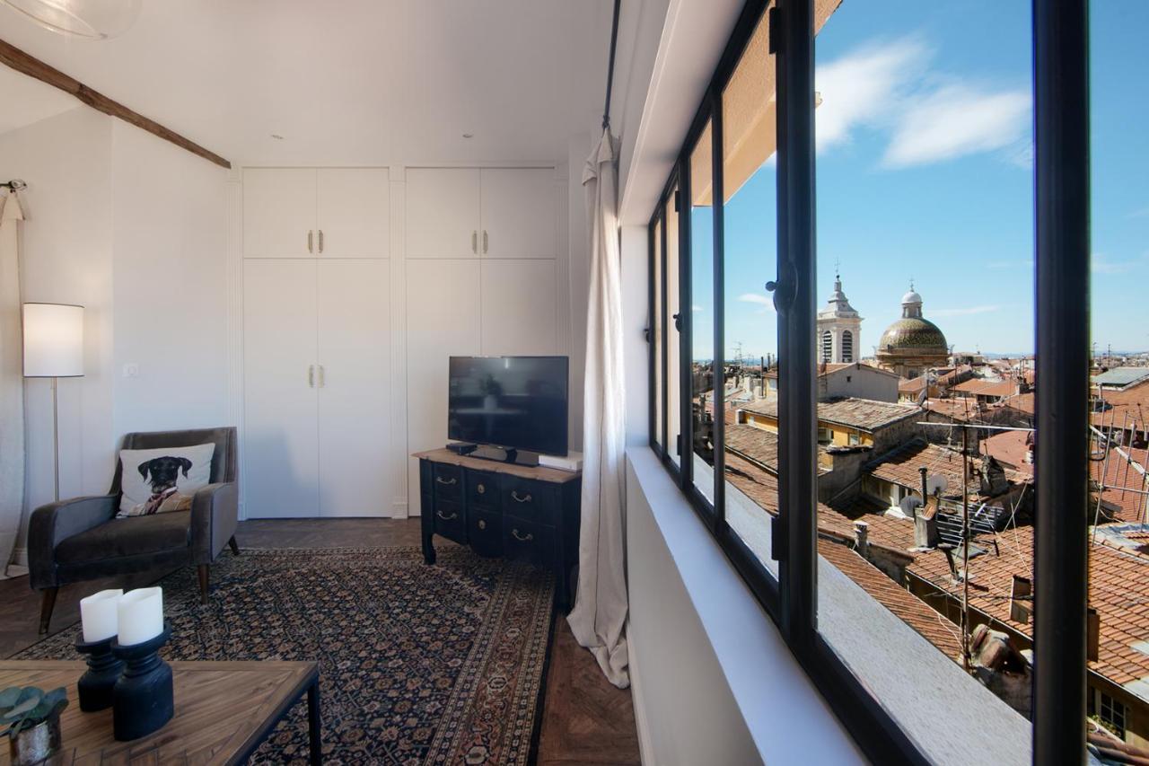 Cocoon Loft - Magnifique Loft Sous Toit, Refait A Neuf, Vues Splendides, Clim, Wifi Apartment Ница Екстериор снимка